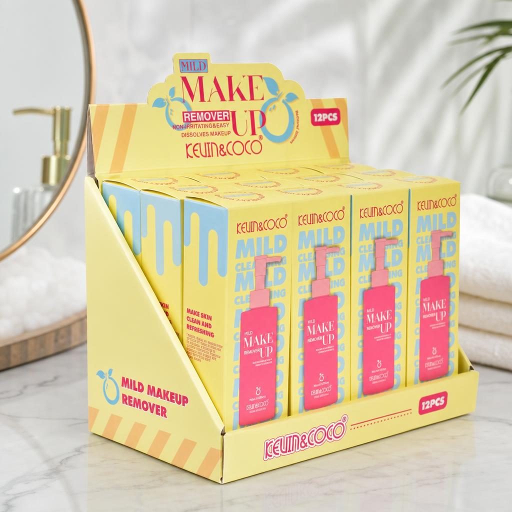 Set Demachiant Delicat Kevin&Coco Mild Makeup Remover, Curățare și Împrospătare, Display 12 Bucăți, Roz 5