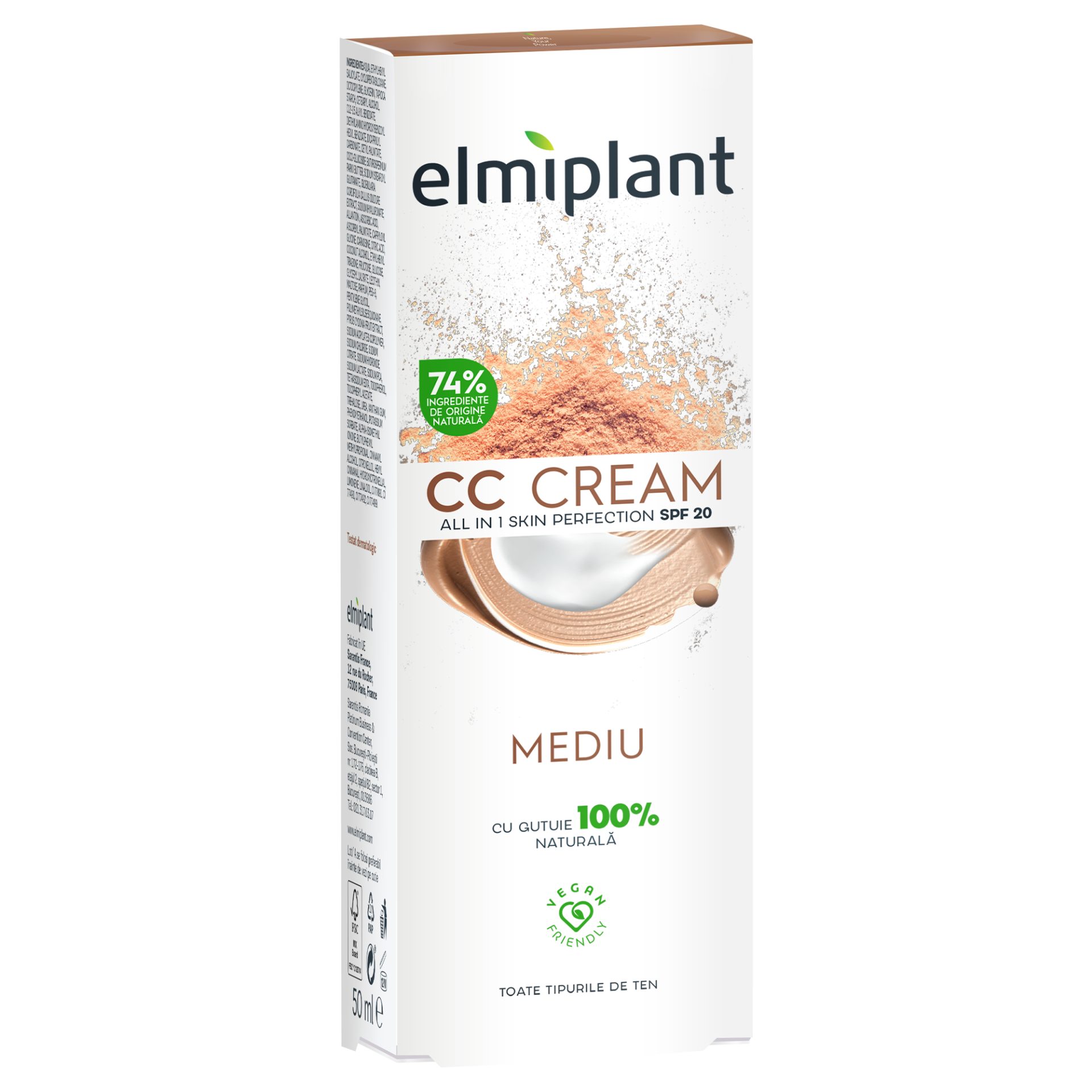 Crema CC Pentru Fata, Elmiplant, Crema de Zi Nuanta Medie, 50 ml 1