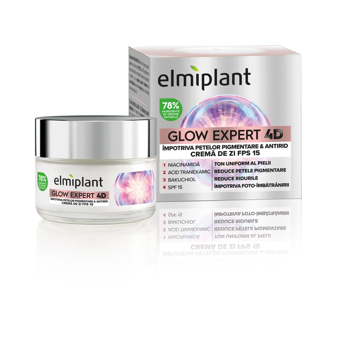 Crema de Zi Elmiplant Glow Expert 4D Impotriva Petelor Pigmentare si Antirid