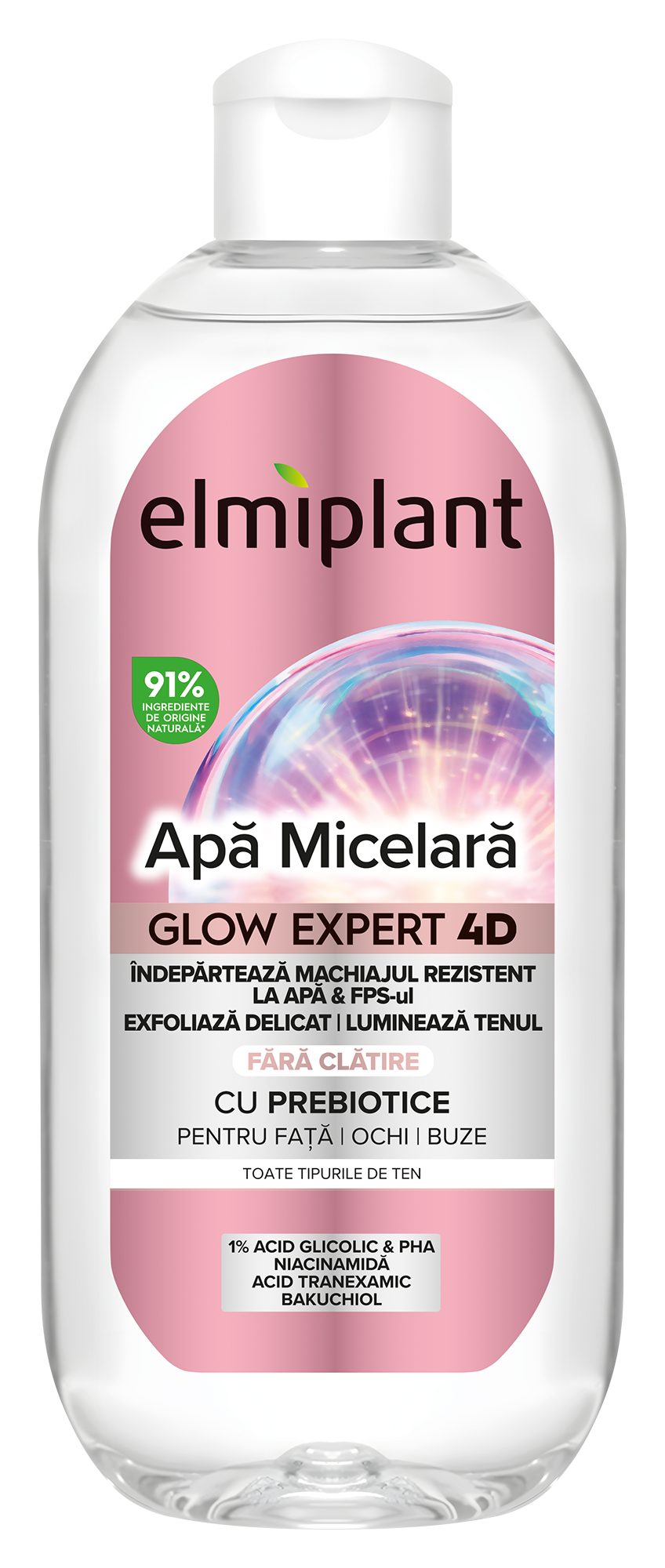 Apa Micelara Iluminatoare Elmiplant Glow Expert 4D cu Prebiotice
