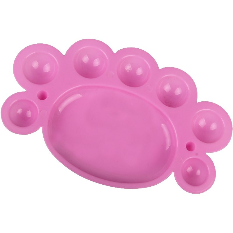 Paleta pentru Pictura Acuarela, TOPinStock, Tava pentu Amestecat Culori, Lacuri de Unghii, 16.5 x 10.4 cm, Plastic Rezistent, Roz - Imagine
