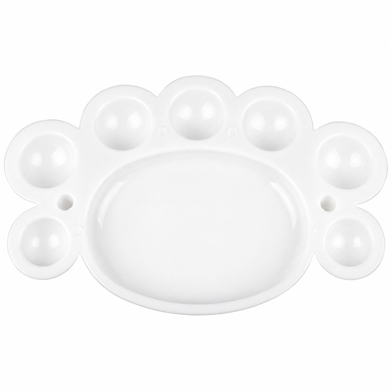 Paleta pentru Pictura, TOPinStock, Tava pentu Amestecat Culori, Lacuri de Unghii, 16.5 x 10.4 cm, Plastic Rezistent, Alb - Imagine