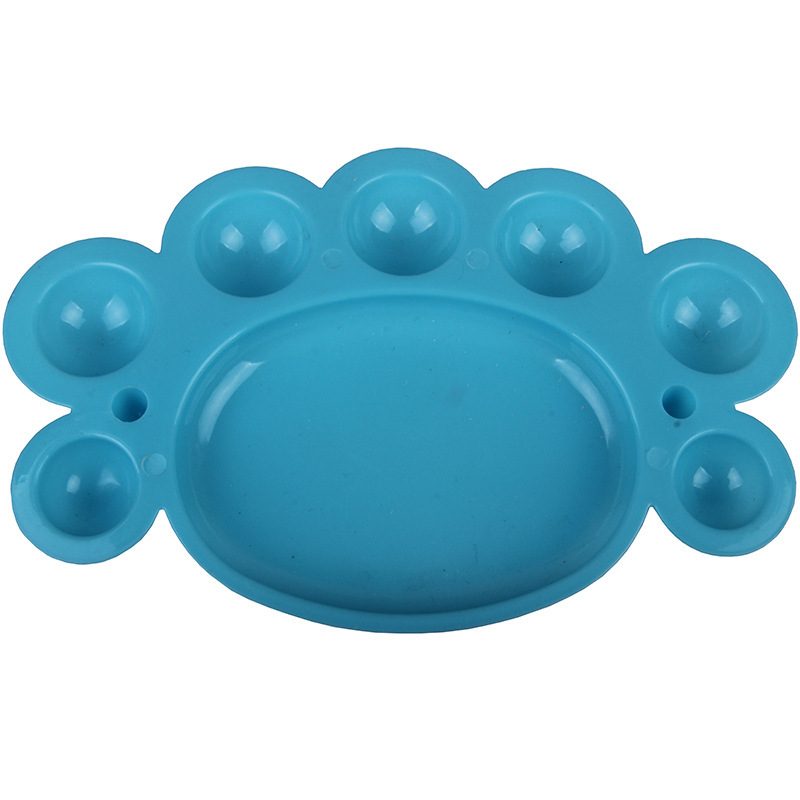 Paleta pentru Pictura Acuarela, TOPinStock, Tava pentu Amestecat Culori, Lacuri de Unghii, 16.5 x 10.4 cm, Plastic Rezistent, Albastru - Imagine