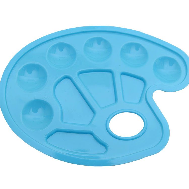 Paleta pentru Pictura Acuarela, TOPinStock, Tava pentu Amestecat Culori, 30 x 20 x 1.7 cm, Plastic Rezistent, Albastru - Imagine