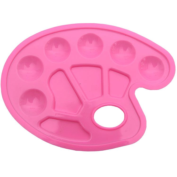 Paleta pentru Pictura Acuarela, TOPinStock, Tava pentu Amestecat Culori, 30 x 20 x 1.7 cm, Plastic Rezistent, Roz - Imagine