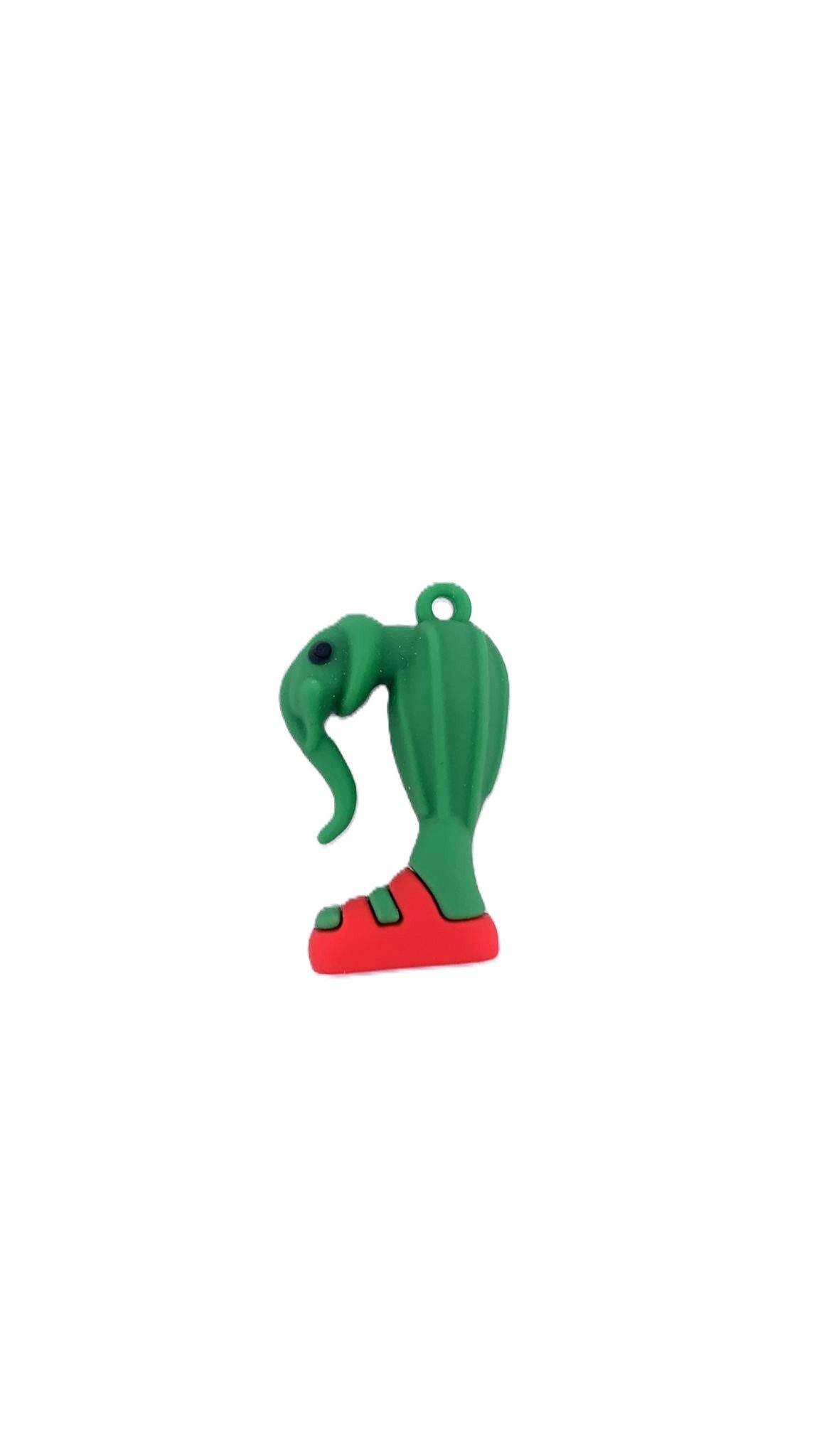 Breloc Silicon Flippy Elefant Cactus Verde Roșu