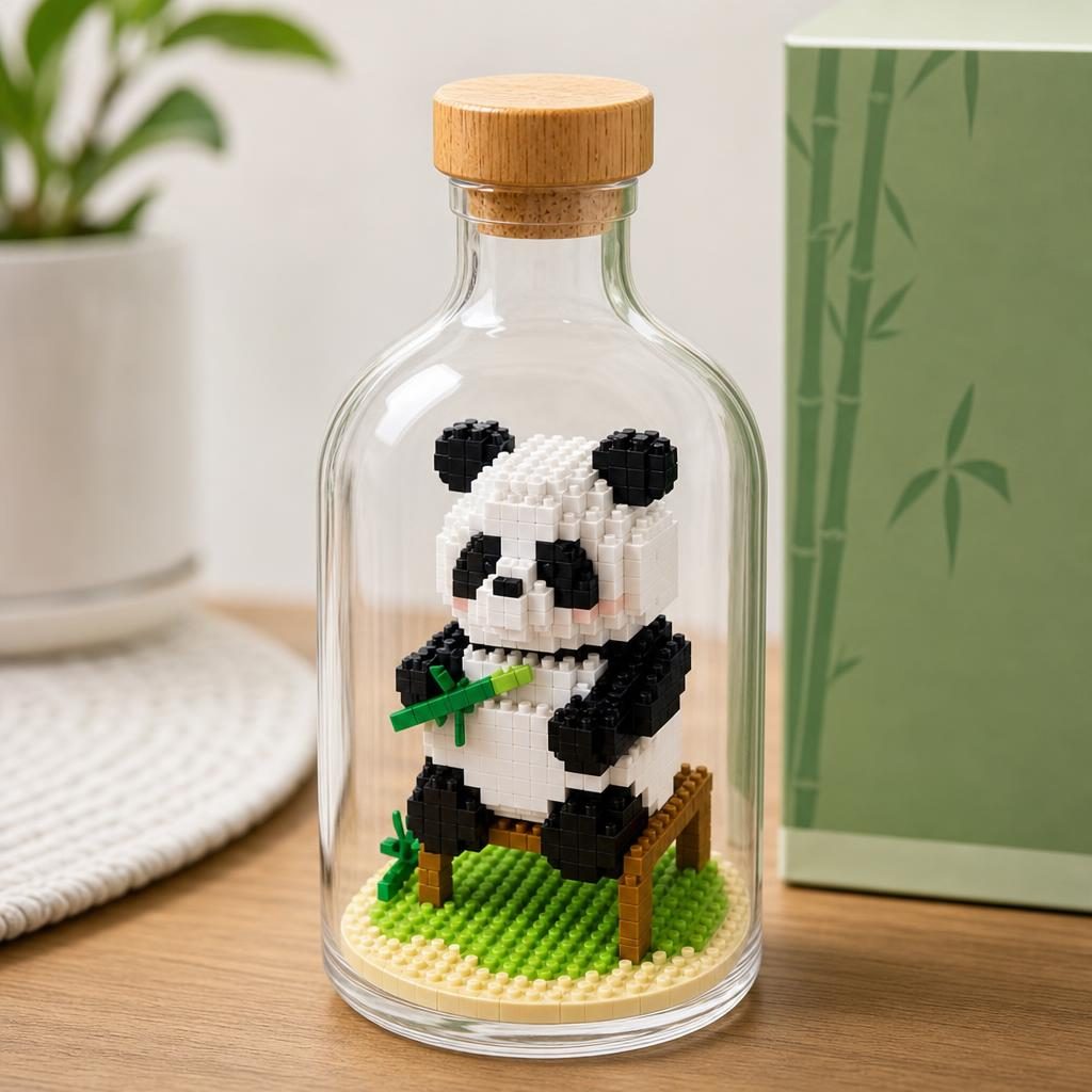 Set de Construit in Sticla, Flippy, din Plastic, +14 Ani, 10 x 19.6 cm, Model Panda 3, Multicolor