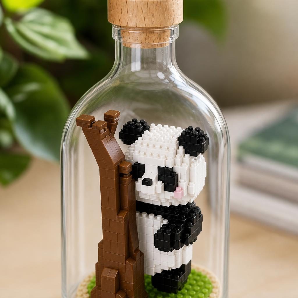 Set de Construit in Sticla, Flippy, din Plastic, +14 Ani, 10 x 19.6 cm, Model Panda 5, Multicolor