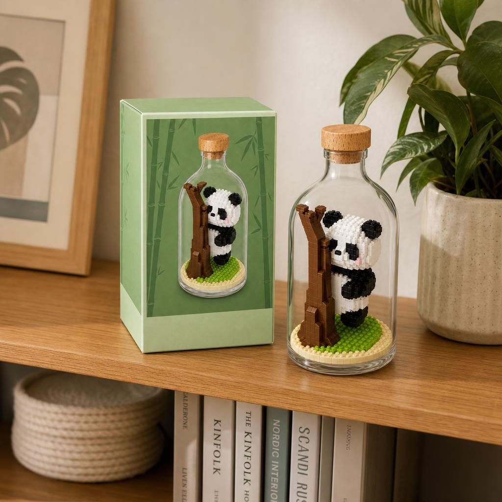 Set de Construit in Sticla, Flippy, din Plastic, +14 Ani, 10 x 19.6 cm, Model Panda 5, Multicolor