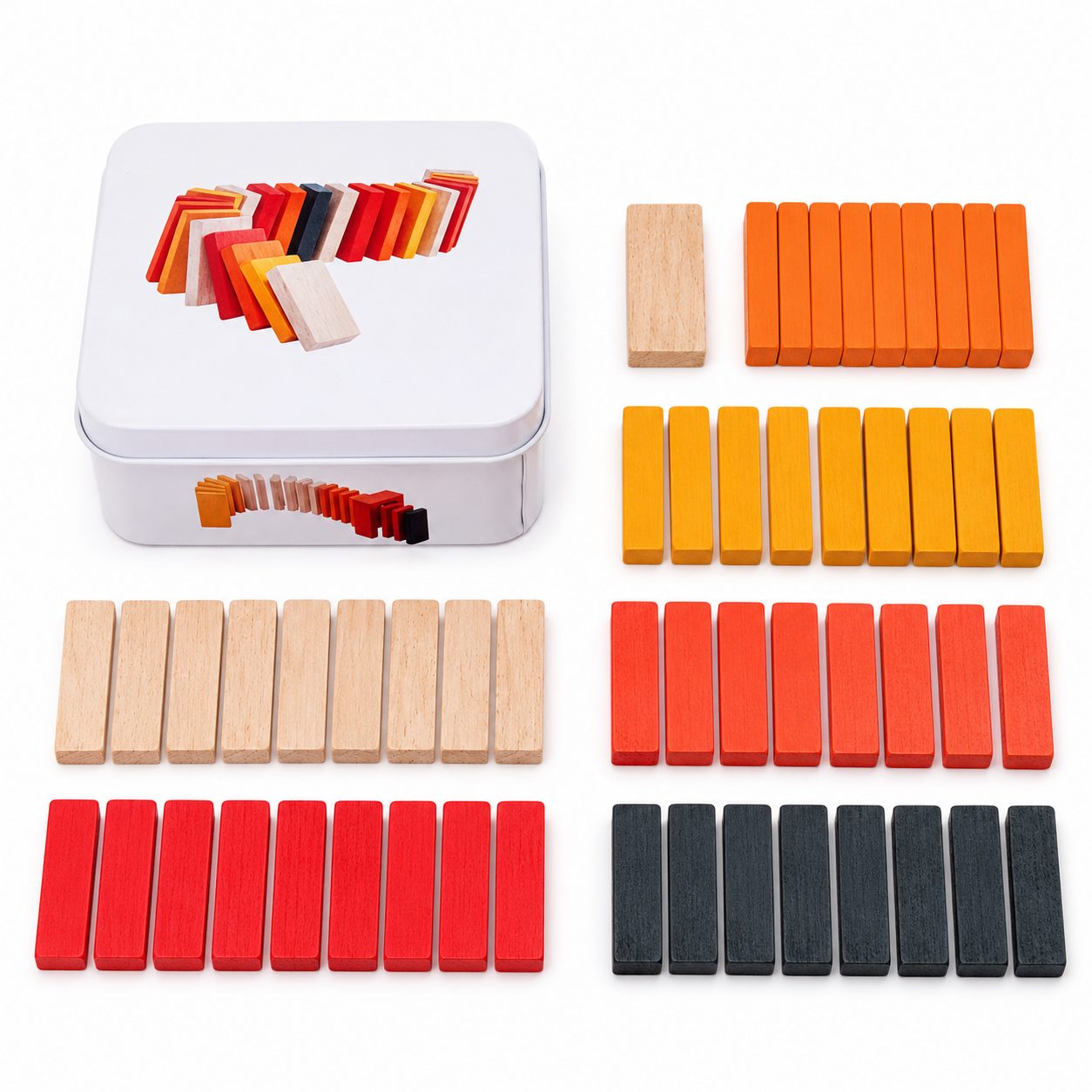 Jucarie Educativa din Lemn, , Joc de Calatorie Tip Domino cu Cutie Metalica, Dezvolta Gandirea Logica, Concentrarea si Indemanarea, Multicolor 3