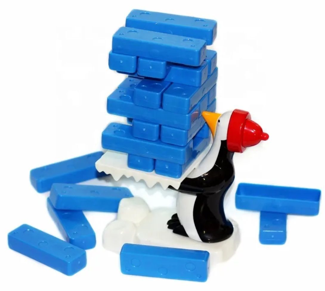 Joc De Indemanare Pinguinul Panicat Tip Jenga, Joc Echilibru Cu Blocuri Si Pinguin Interactiv, Joc Distractiv De Familie Cu Stivuire Si Atentie, Jucarie Educativa Si Coordonare Pentru Copii 3+ Ani, Albastru 2
