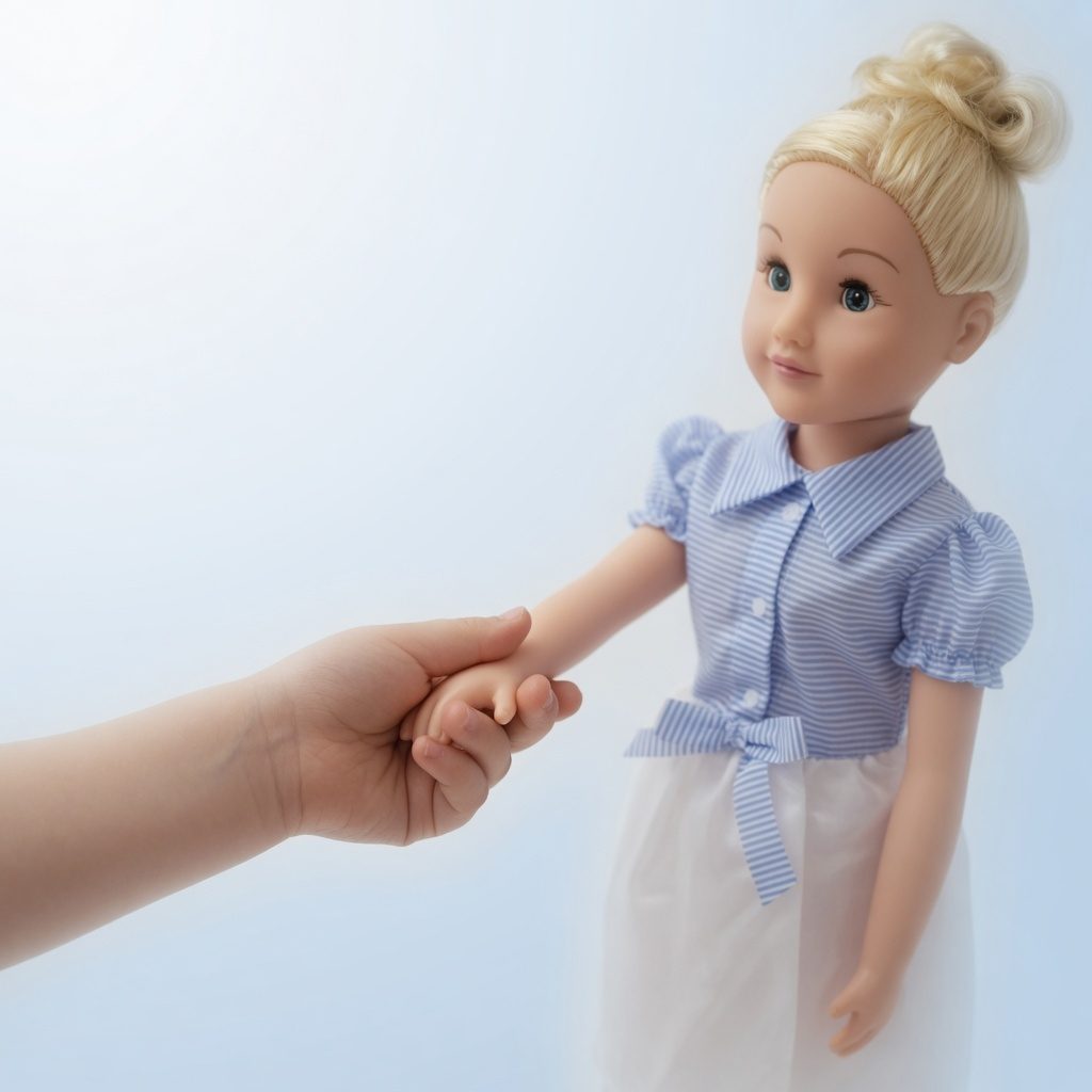 Papusa Ia-ma de Mana si Pasim Impreuna, Vecina Balerina, Jucarie Educativa de Mers pentru Copii 3-5 Ani, Dezvolta Rabdarea, Responsabilitatea, Echilibrul si Grija, Papusa Montessori Piccolino, Invata Perseverenta prin Joaca, 72 cm 5