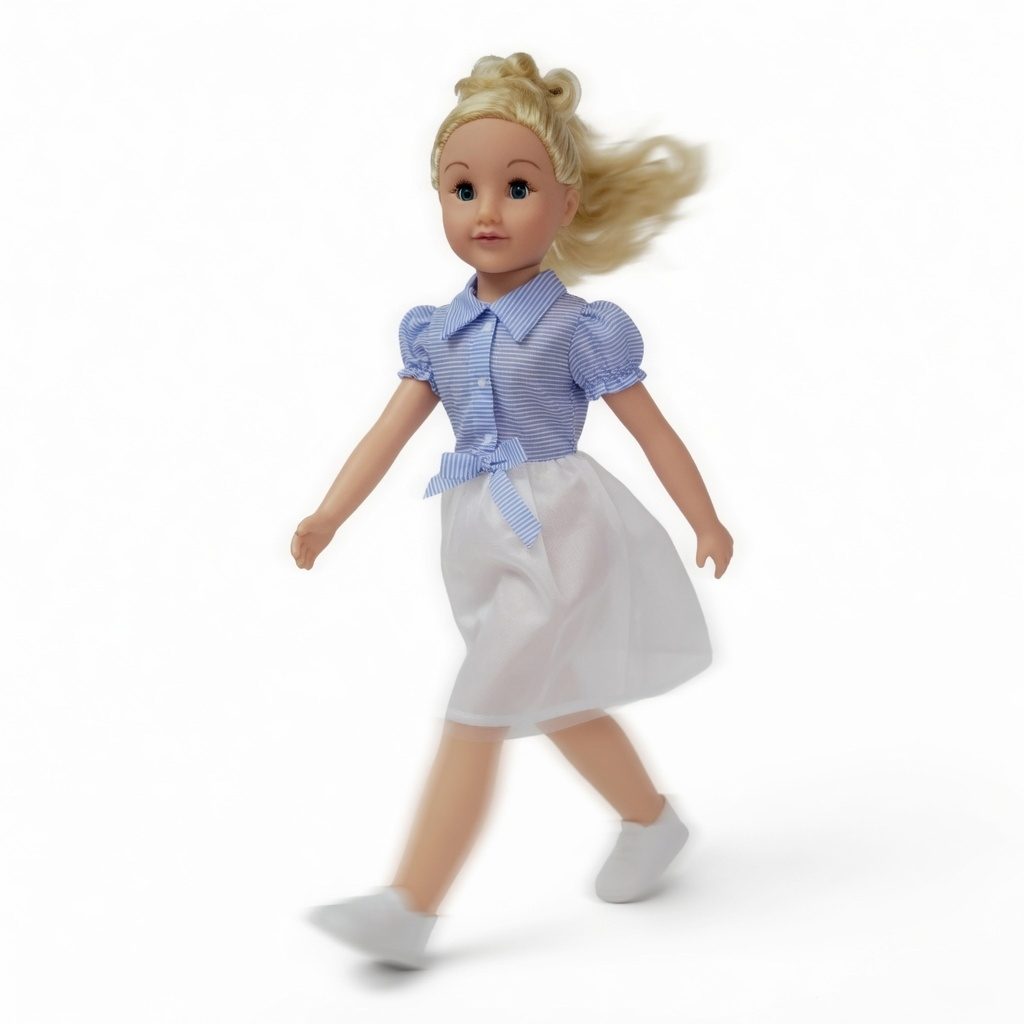 Papusa Ia-ma de Mana si Pasim Impreuna, Vecina Balerina, Jucarie Educativa de Mers pentru Copii 3-5 Ani, Dezvolta Rabdarea, Responsabilitatea, Echilibrul si Grija, Papusa Montessori Piccolino, Invata Perseverenta prin Joaca, 72 cm 4