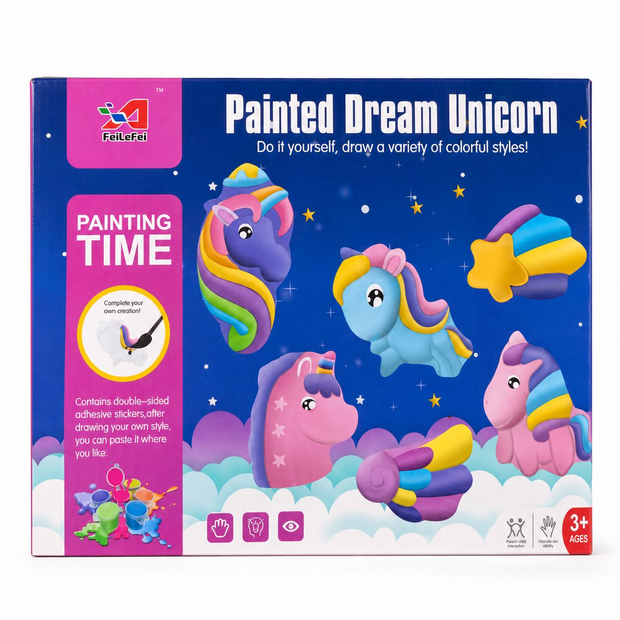 Set Pictura Ghips Pentru Copii Cu Vehicule De Santier Si Accesorii, Kit Creativ DIY Cu Figurine De Decorat Si Culori Incluse, Jucarie Educativa Pentru Activitati Artistice Si Dezvoltare Imaginatie Copii 3+ Ani, Multicolor 4