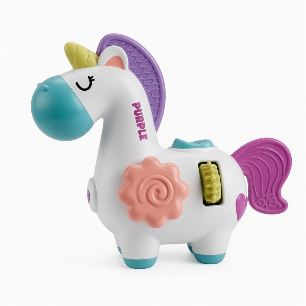 Jucarie Interactiva Bebelusi Unicorn Sensorial, Cu Activitati Si Elemente Mobile, Jucarie Educativa Cu Rotite Si Butoane, Jucarie Dezvoltare Motrica Si Senzoriala, Pentru Copii 0+ Luni, Multicolor 1