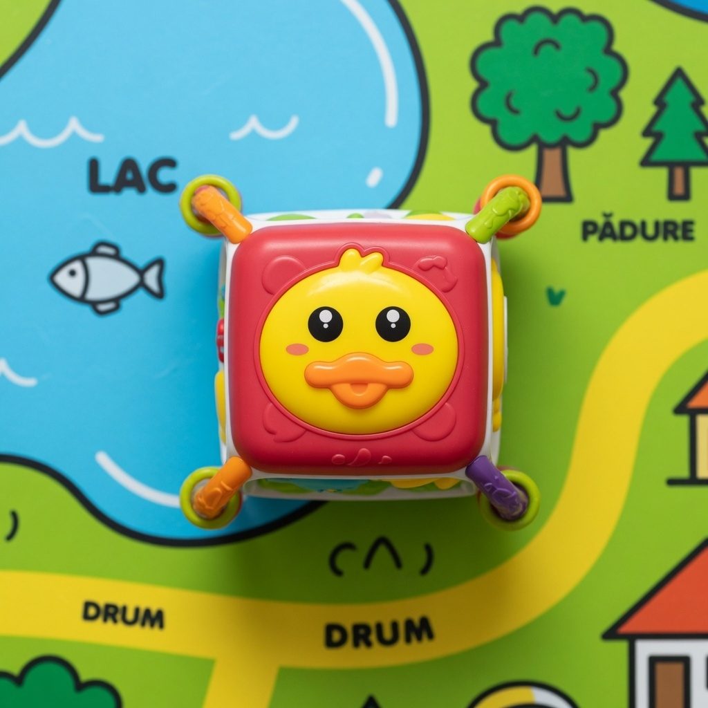Cub Activitati Interactiv Pentru Copii Cu Pian Si Jocuri Educative, Jucarie Multifunctionala Cu Bile, Roti Si Butoane, Cub Multicolor Cu Functii Muzicale Si Elemente Rotative, Jucarie Dezvoltare Copii 18+ Luni 4