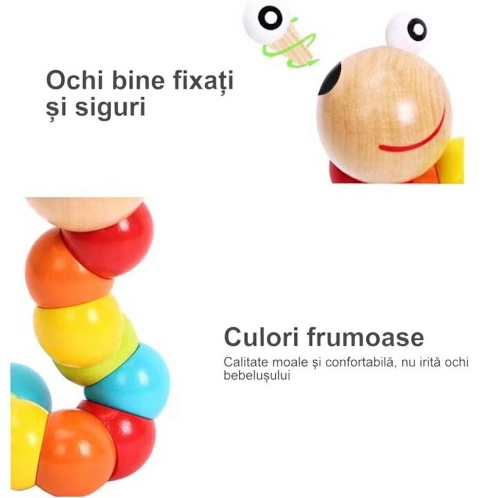 Jucarie Interactiva pentru Bebelusi, 0-18 luni, Culori Stralucitoare, Dezvoltare Senzoriala, Texturi Variate, Multicolor 3