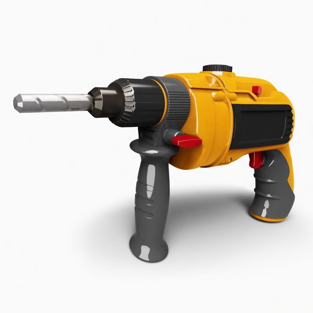 Bormasina Electrica De Jucarie Pentru Copii Cu Accesorii Schimbabile, Masina De Gaurit Interactiva Cu Functie De Rotire Si Efect Realist, Jucarie Tip Scule Pentru Constructii Si Joc De Rol Copii 3+ Ani, Galben