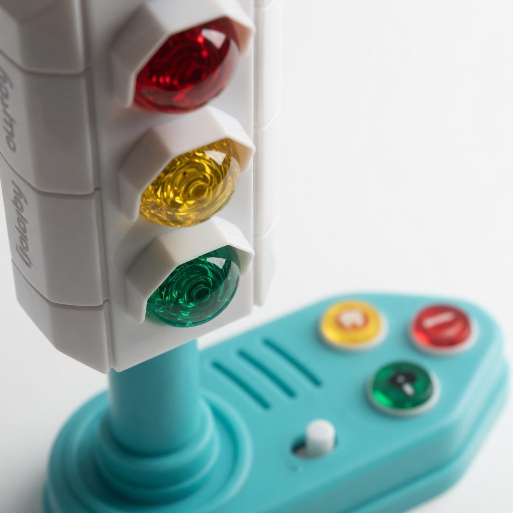 Semafor Interactiv Pentru Copii Cu Lumini Si Sunete, Jucarie Educativa Semafor Rutier Cu Butoane Si Efecte Sonore, Jucarie De Invatare Reguli De Circulatie, Set Interactiv Pentru Dezvoltare Copii 18+ Luni, Multicolor 4