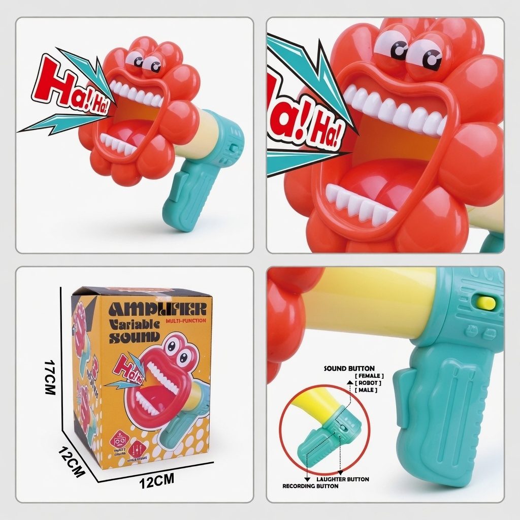 Portavoce Haioasa In Gura Mare Model Floare Pentru Copii Cu Efecte Vocale Si Inregistrare, Megafoane Jucarie Cu Sunete Amuzante Si Modificare Voce, Jucarie Interactiva Cu Ras Si Functii Multiple Copii 3+ Ani, Multicolor