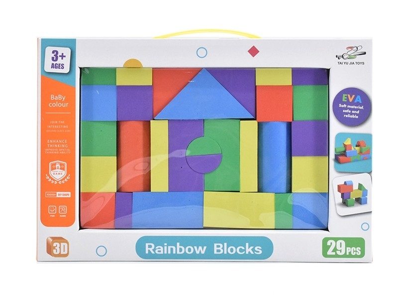 Set Cuburi constructii moi din spuma EVA, 29 piese 33x22x4,5 cm 2