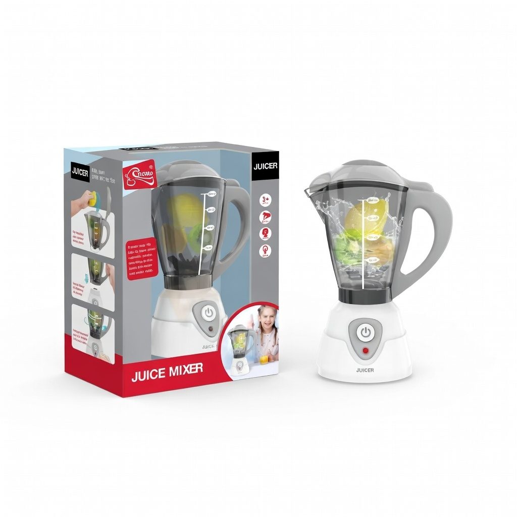 Blender de Jucarie cu Sunete si Lumini, Jucarie Interactiva de Bucatarie pentru Bebelusi, Mixer cu Butoane, Efecte Luminoase si Melodii Vesele, Joaca Educativa de Rol