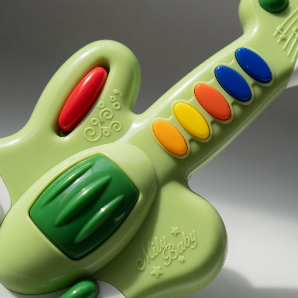 Chitara Muzicala Interactiva Pentru Copii Cu Butoane Si Sunete, Jucarie Tip Guitar Cu Lumini Si Melodii, Instrument Muzical De Joaca Cu Taste Colorate Si Design Ergonomic, Jucarie Educativa Multicolora Copii 12+ Luni 5