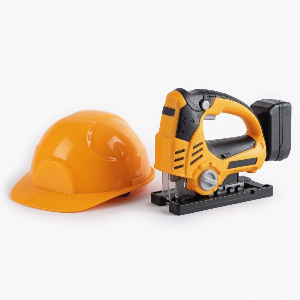 Set Unelte Electrice De Jucarie 14 Piese Cu Fierastrau Electric, Casca Protectie Si Ochelari, Trusa Scule Constructii Cu Accesorii Realiste, Set Interactiv Atelier Reparatii Si Constructii Pentru Copii 3+ Ani, Galben 4