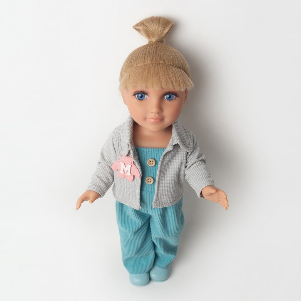 Papusa Bianca Casual 46 cm Cu Tinuta Sport Si Accesorii, Papusa Fashion Cu Haine Moderne Si Design Realist, Jucarie Interactiva Pentru Fetite Cu Stil Urban, Papusa De Colectie Pentru Copii 3+ Ani, Albastru 3