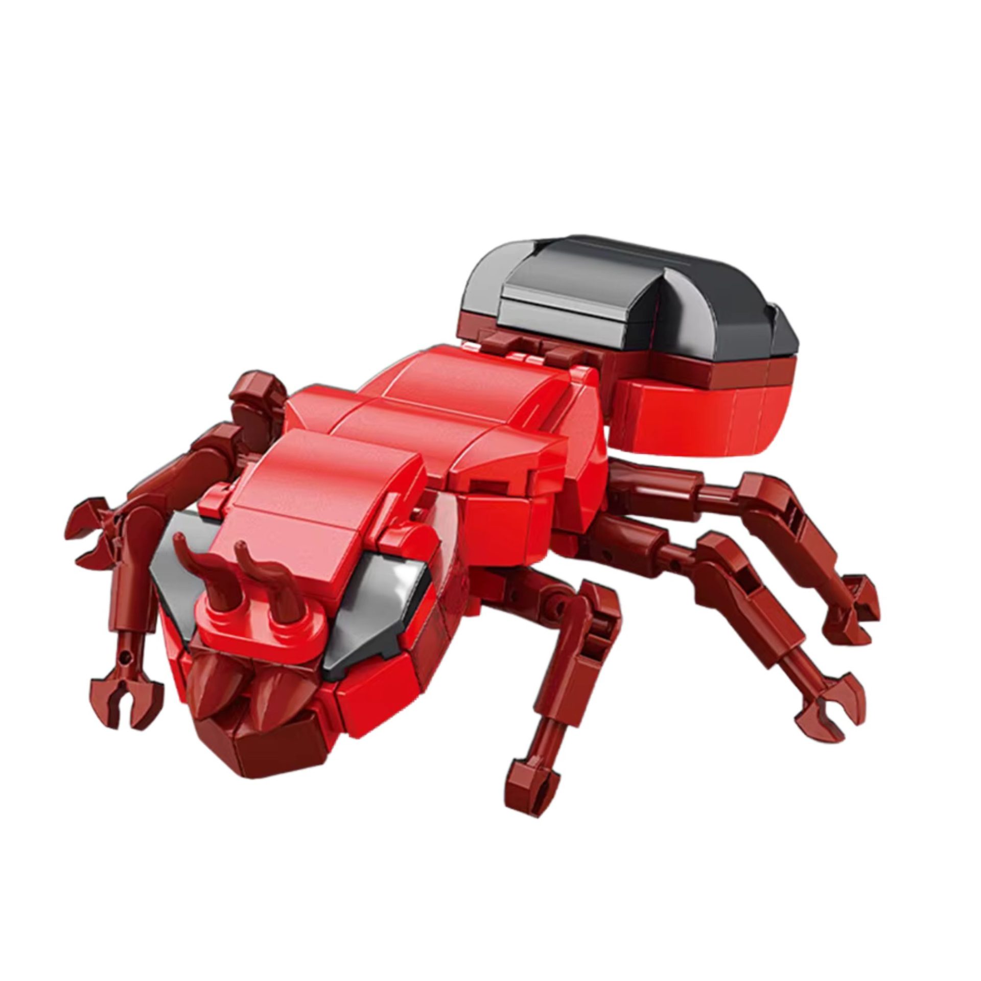 Set de Constructie, , Model Furnica de Foc, Lumea Insectelor Mini, 128 Piese, Model 3D, Jucarie Educativa STEM, +6 Ani, Plastic ABS, 11 x 7 x 7 cm, Rosu 4