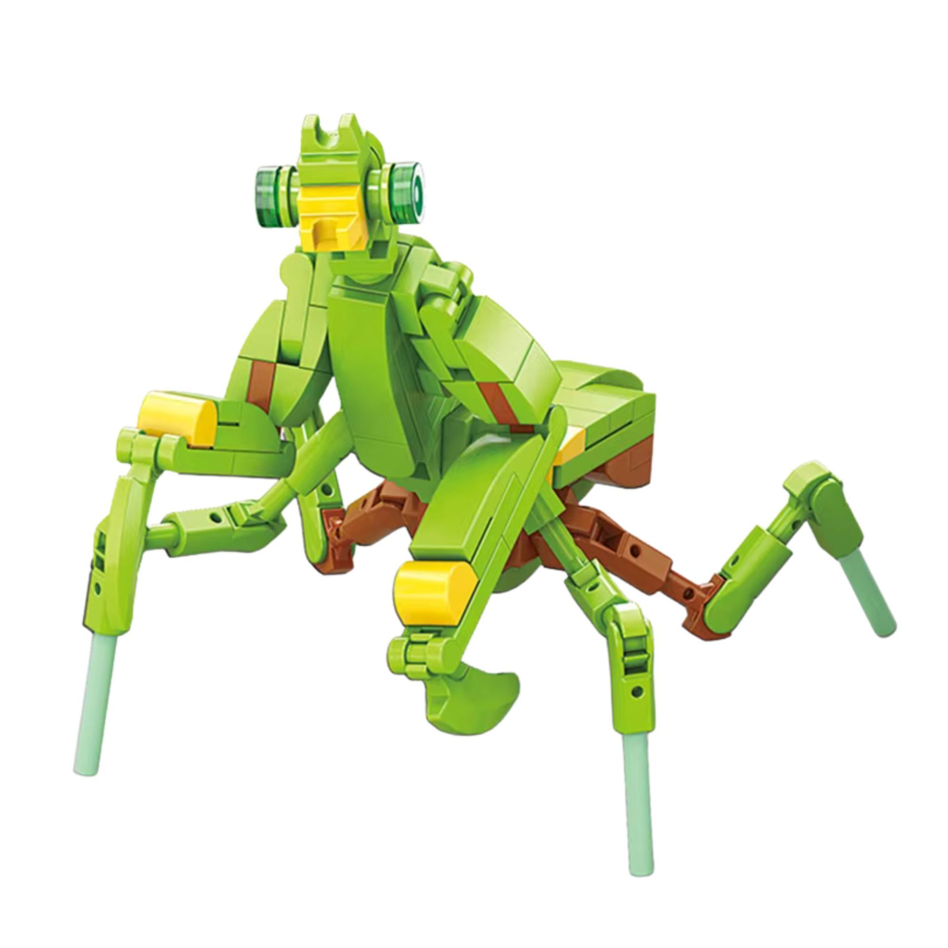 Set de Constructie, , Model Mantis, Lumea Insectelor Mini, 109 Piese, Model 3D, Jucarie Educativa STEM, +6 Ani, Plastic ABS, 11 x 7 x 7 cm, Verde Deschis 4