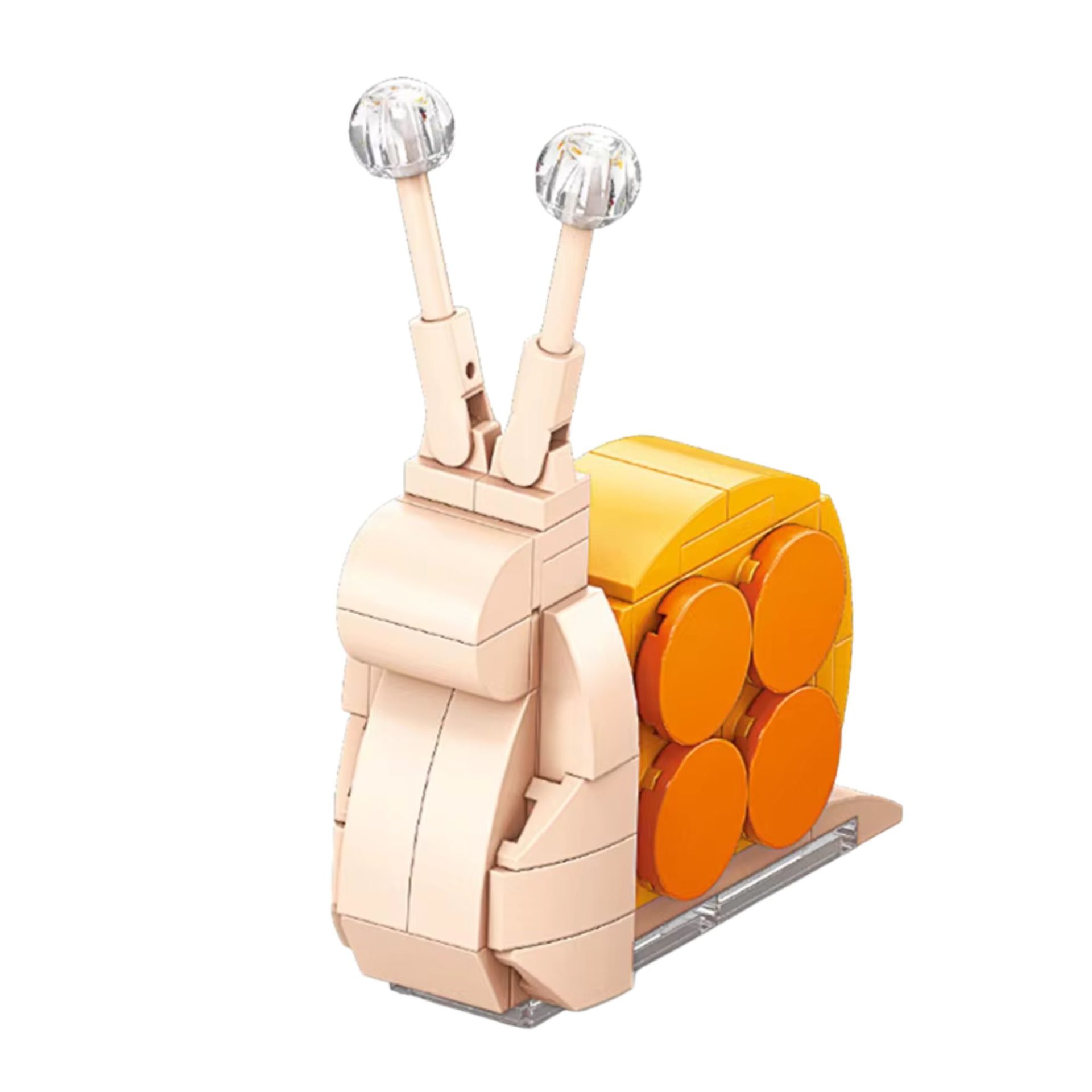 Set de Constructie, , Model Melc, Lumea Insectelor Mini, 62 Piese, Model 3D, Jucarie Educativa STEM, +6 Ani, Plastic ABS, 11 x 7 x 7 cm, Bej/Portocaliu 4