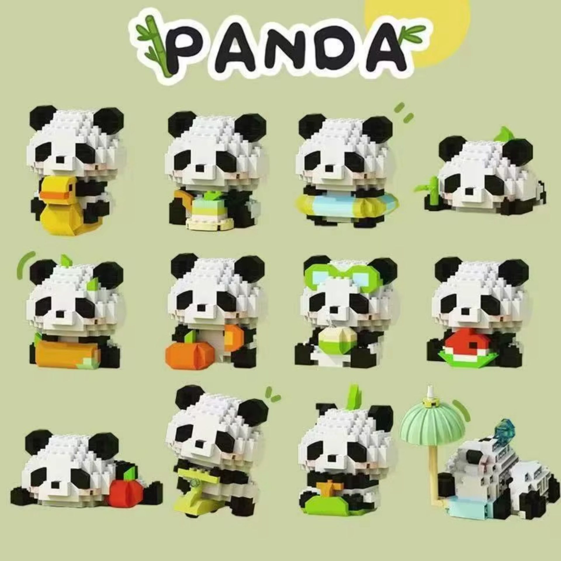 Set de Constructie, , Model Panda cu Tort, 159 Piese, Model 3D, Jucarie Educativa STEM, +6 Ani, Plastic ABS, 7.8 x 4.1 x 11.3 cm, Albastru Pastel 4