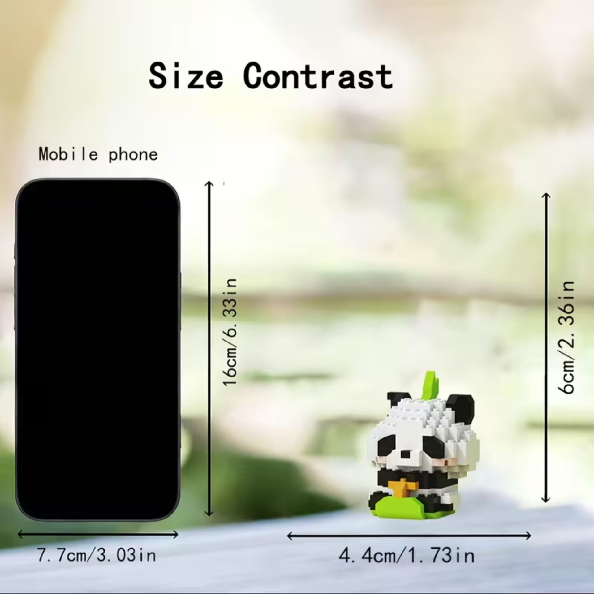 Set de Constructie, , Model Panda cu Lemn, 167 Piese, Model 3D, Jucarie Educativa STEM, +6 Ani, Plastic ABS, 7.8 x 4.1 x 11.3 cm, Bej 3