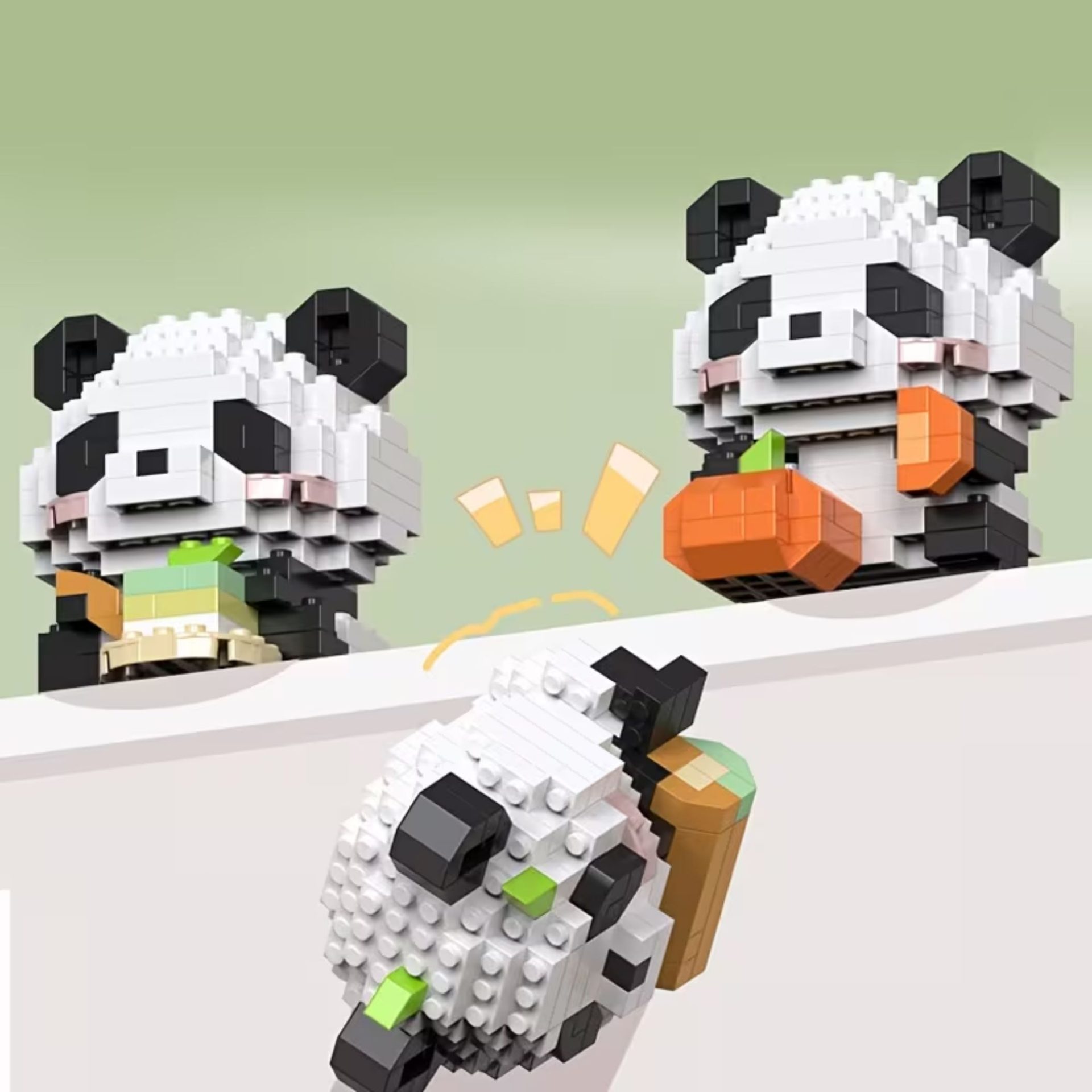 Set de Constructie, , Model Panda cu Lemn, 167 Piese, Model 3D, Jucarie Educativa STEM, +6 Ani, Plastic ABS, 7.8 x 4.1 x 11.3 cm, Bej 4