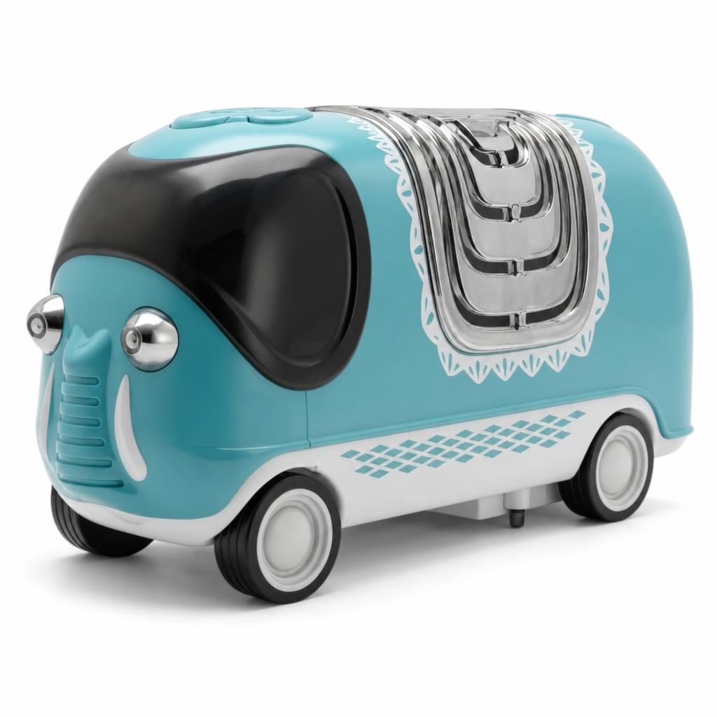 Masina Jucarie Transport Elefant Cu Lumini Si Miscare, Animal Transport Car Cu Elefant Interactiv In Interior, Vehicul Cu Design Elefant Si Functie De Miscare Automata, Jucarie Creativa Pentru Copii 3+ Ani, Albastru 1