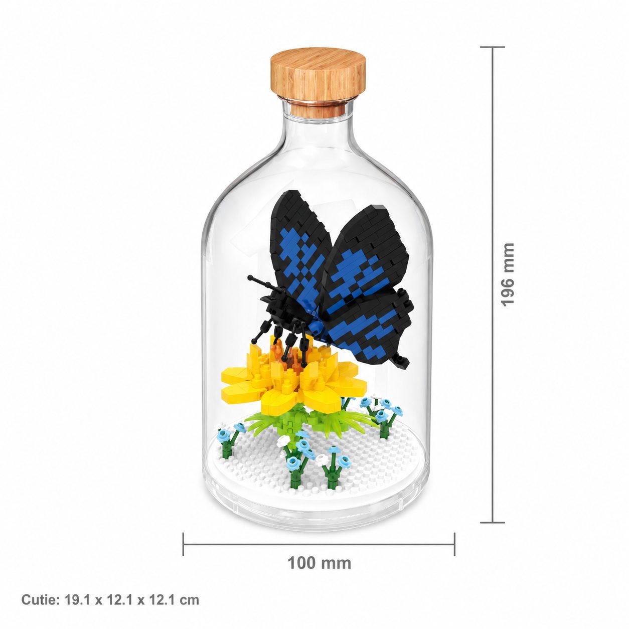 Set de Construit in Sticla, , 392 Piese, din Plastic, +14 Ani, 10 x 19.6 cm, Model Fluture, Multicolor 3
