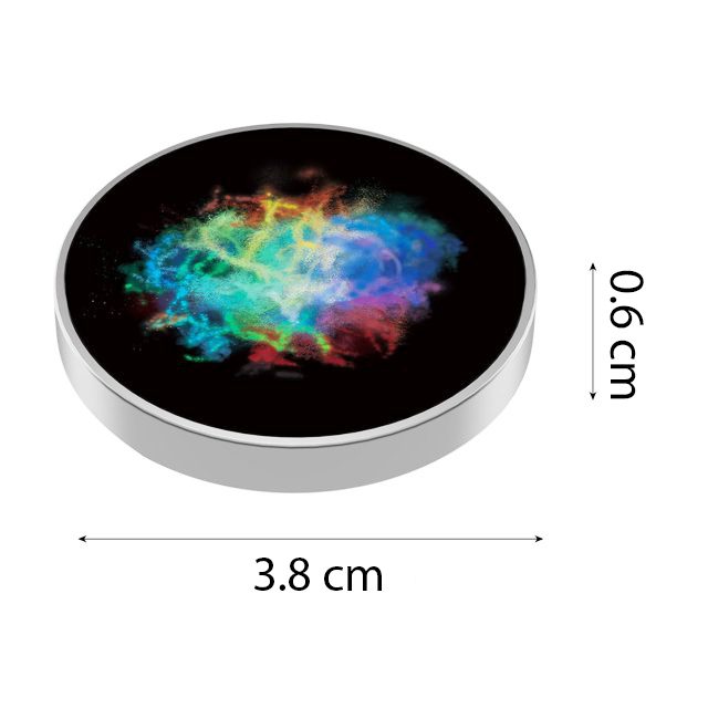 Spinner Giroscopic Metalic, , Jucarie Rotativa Anti-stres, Otel Inoxidabil, 3.8 x 0.6 cm, Efect Optic Galaxie, Model Coddington's Nebula 4