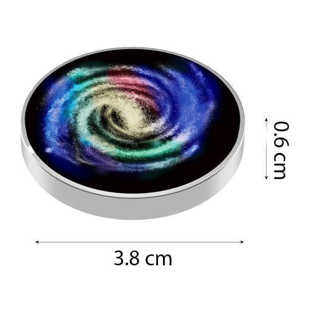 Spinner Giroscopic Metalic, , Jucarie Rotativa Anti-stres, Otel Inoxidabil, 3.8 x 0.6 cm, Efect Optic Galaxie, Model Milky Way 3