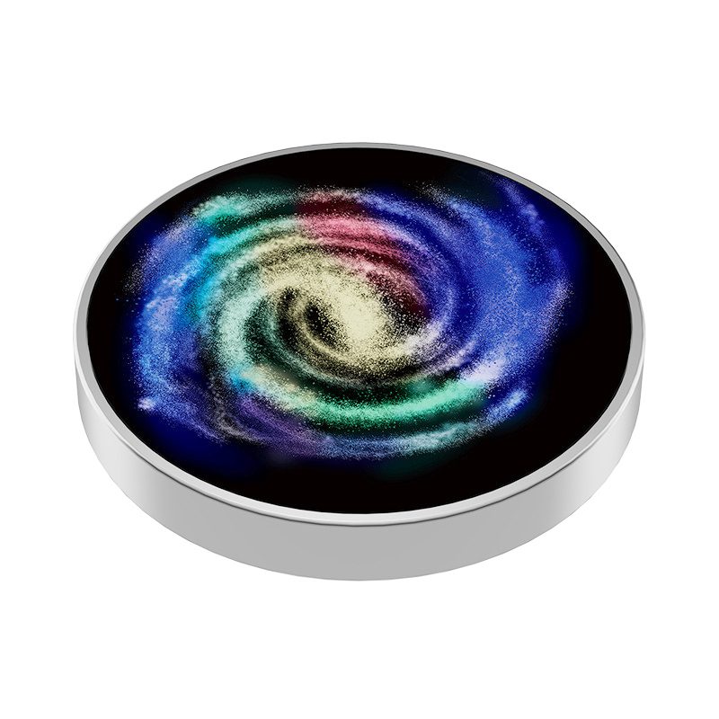 Spinner Giroscopic Metalic, , Jucarie Rotativa Anti-stres, Otel Inoxidabil, 3.8 x 0.6 cm, Efect Optic Galaxie, Model Milky Way 1