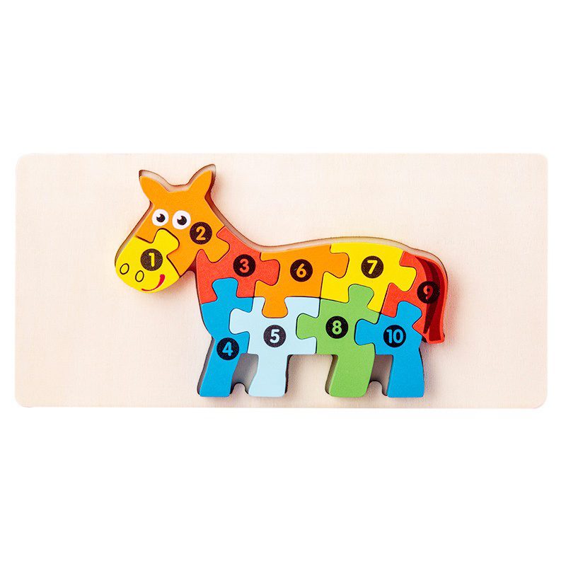 Puzzle din Lemn 3D Montessori Flippy Magarus