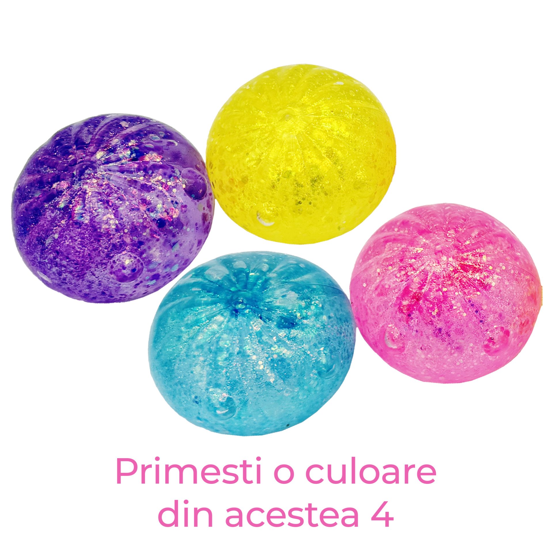 Jucarie Jumbo Squishy Antistres, , Model Plain Bun, Revenire Lenta, Simplu cu Sclipici, 6 x 6 cm, 125 gr, Culoare Mix Surpriza 2