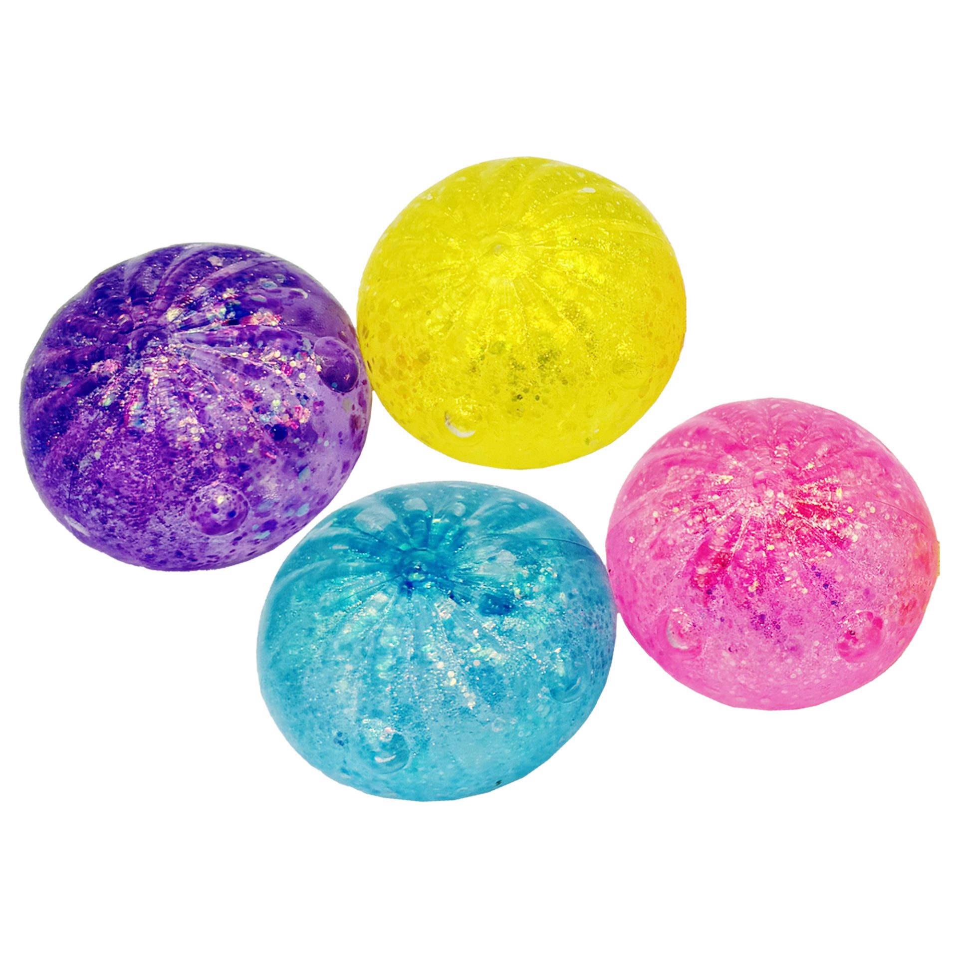 Jucarie Jumbo Squishy Antistres, , Model Plain Bun, Revenire Lenta, Simplu cu Sclipici, 6 x 6 cm, 125 gr, Culoare Mix Surpriza
