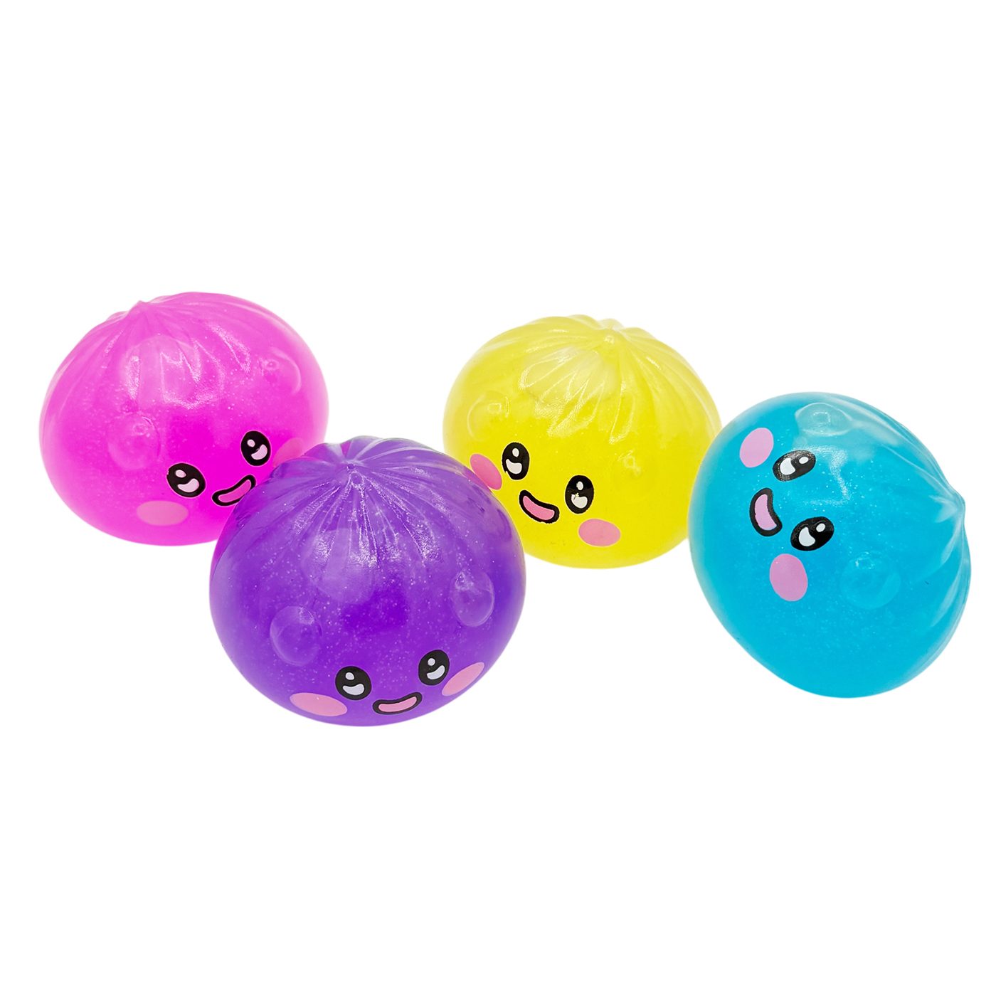 Jucarie Squishy Dumpling in Forma de Dumpling, , Model Fata Zambitoare, Antistres Senzoriala Comprimabila cu Revenire Lenta, 8.5x8.5 cm, 120 g, Culoare Mix Surpriza 2