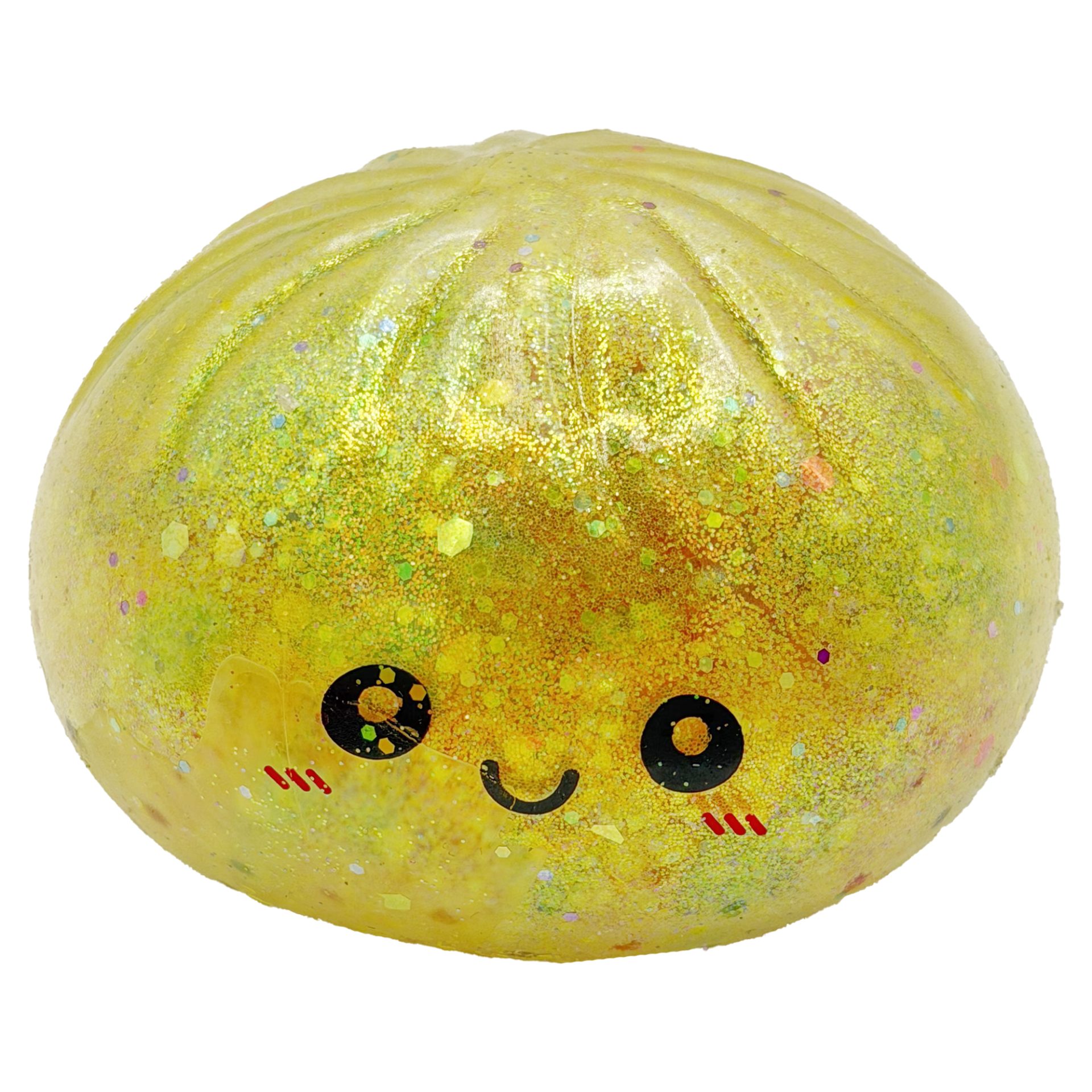 Jumbo Squishy Dumpling Antistres, , Model Fata Zambitoare din Maltoza cu Sclipici si bile de Hidrogen, Comprimabil cu Revenire Lenta, 8.5 x 8.5 x 8.5 cm, 120 gr, Culoare Surpriza Mix 5