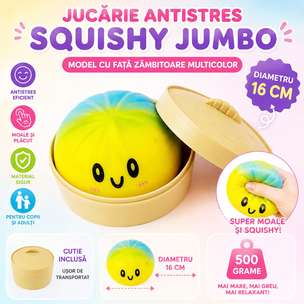 Jucărie Squishy Jumbo Flippy Rainbow Mystery