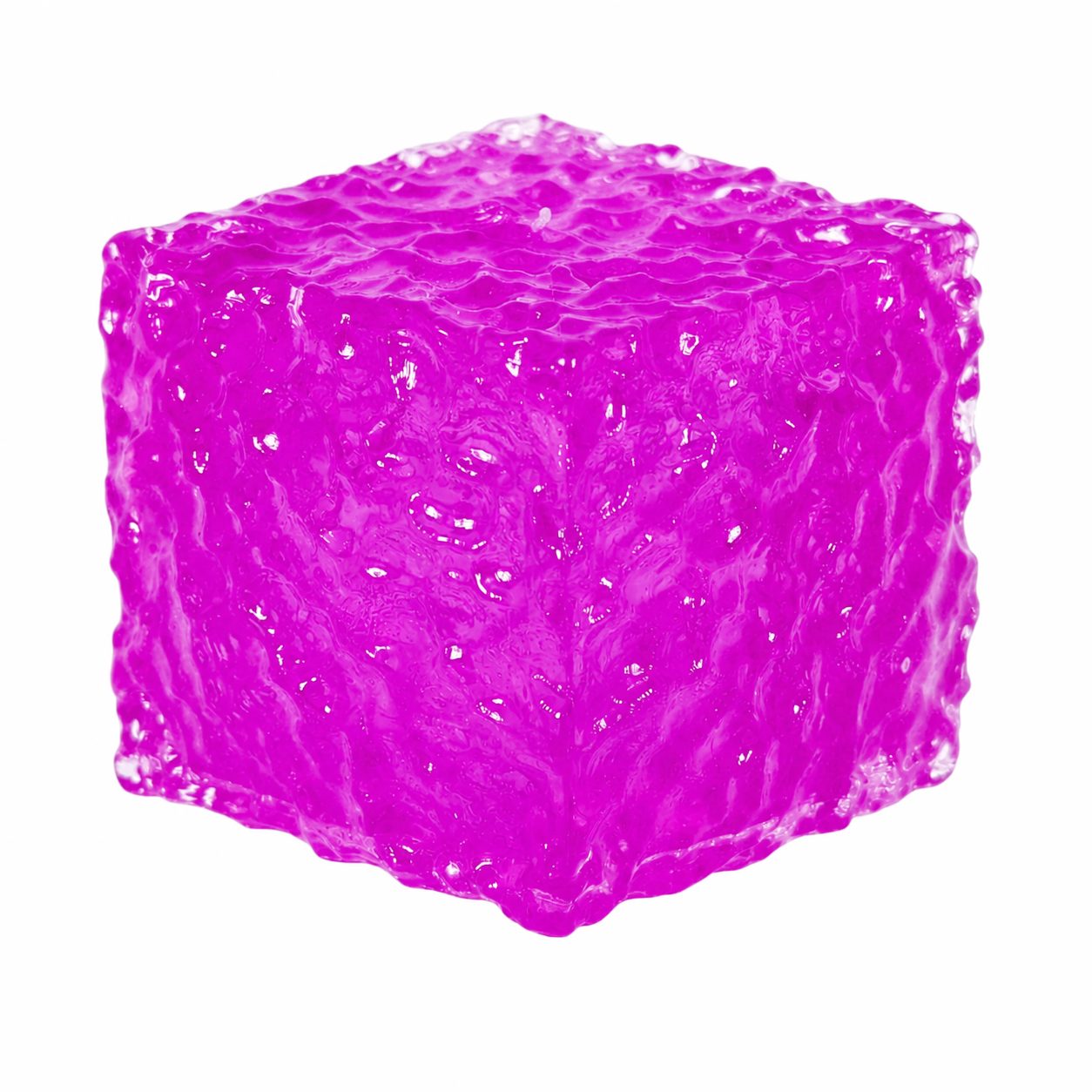 Jucarie Squishy tip Needoh in Forma de Cub, , Model cu Striatii, Antistres Senzoriala Comprimabila cu Revenire, 5x5x5 cm, 180 g, Mov 2