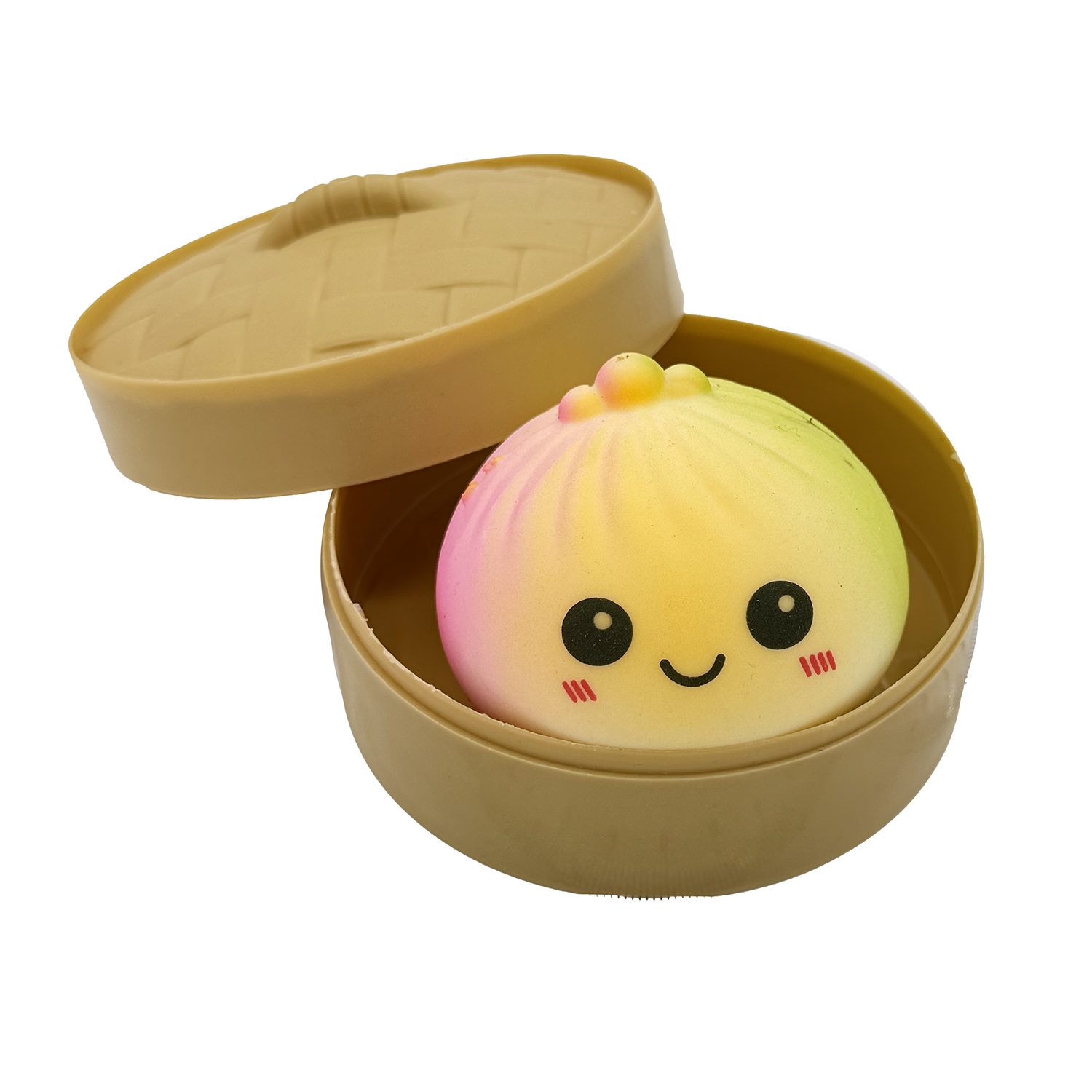 Jucarie Dumpling Squishy Antistres, , Model Fata Zambitoare Curcubeu, Squeezy Dumpling, 6.5x4.5 cm, Culoare Mix Surpriza