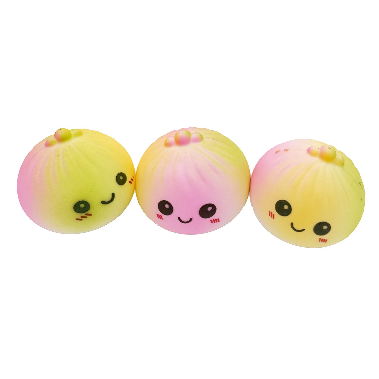 Jucarie Dumpling Squishy Antistres, , Model Fata Zambitoare Curcubeu, Squeezy Dumpling, 6.5x4.5 cm, Culoare Mix Surpriza 2