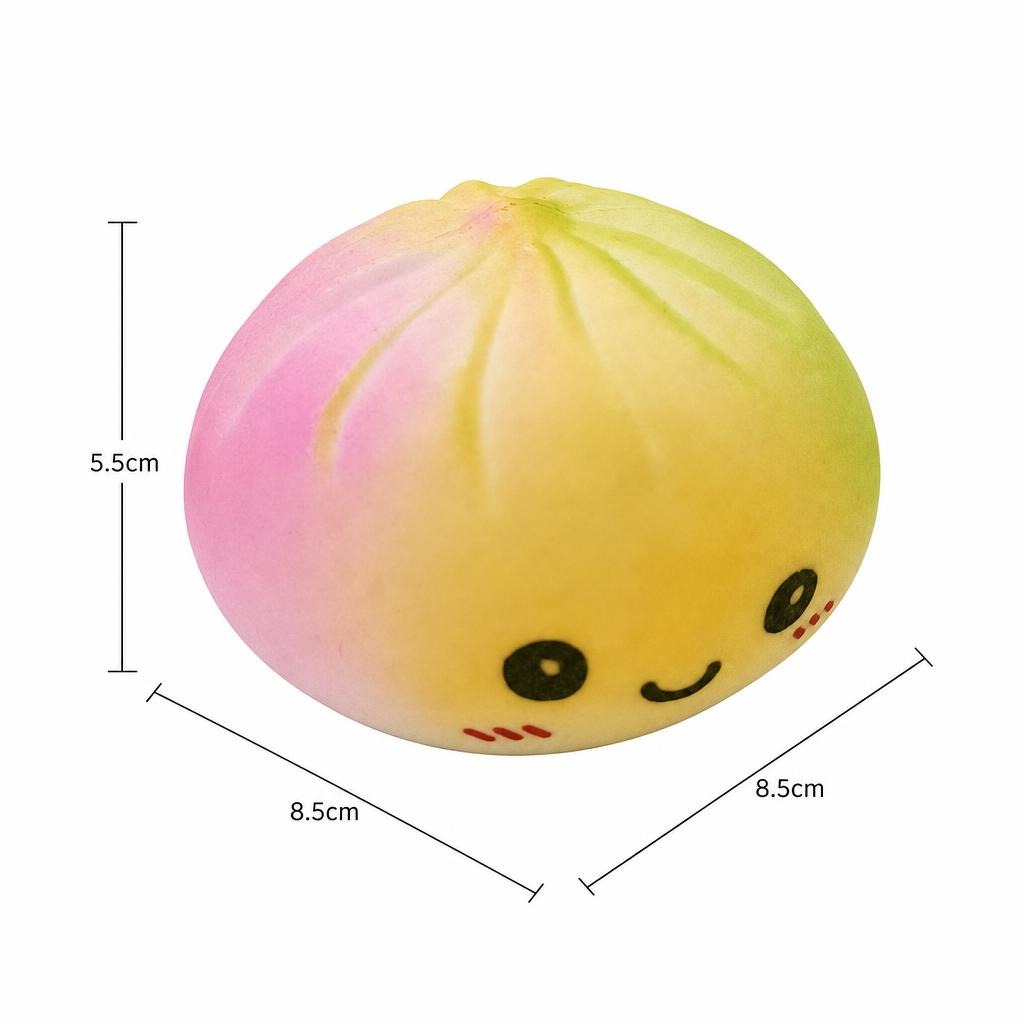 Jucarie Dumpling Squishy Antistres, , Model Fata Zambitoare Curcubeu, Squeezy Dumpling, 8.5x5.5 cm, Culoare Mix Surpriza 4